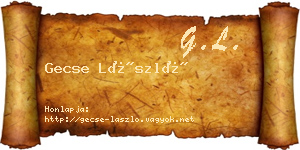 Gecse László névjegykártya